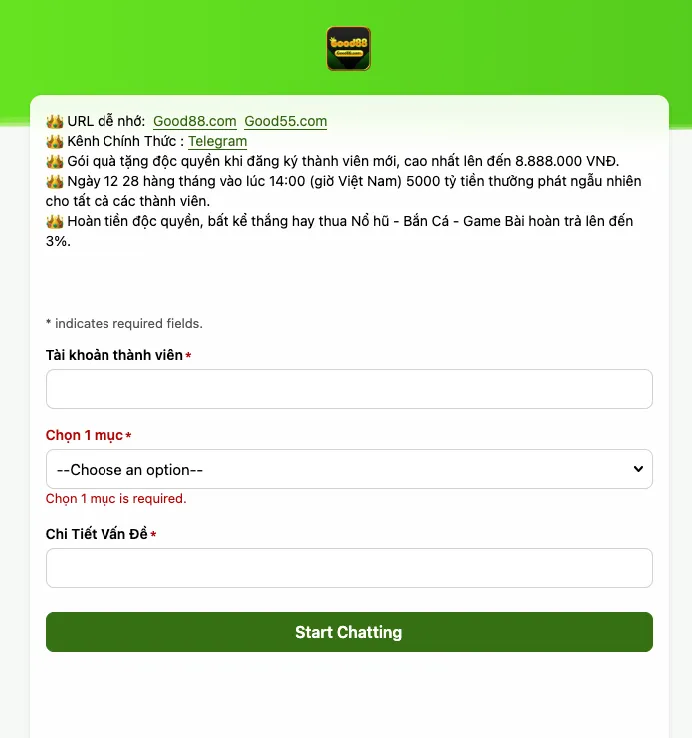 Dịch vụ chăm sóc khách hàng chuyên nghiệp 24/7 tại nhà cái Good88